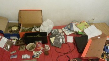 Material hallado en la casa