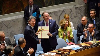 El presidente colombiano en el