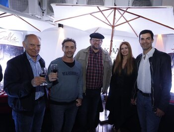 En la feria Leer y Comer, en su último fin de semana de solteros, con el periodista Luis Majul y el cheff Christophe Krywonis