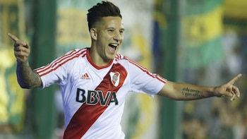 Sebastián Driussi es el goleador de River en el torneo local, con siete tantos (Getty)