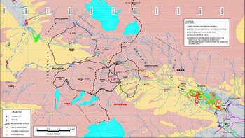 El mapa de Pascua Lama