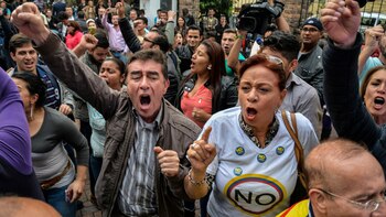 También se vivió euforia entre quienes votaron por el “No” (AFP)