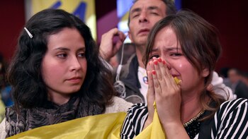 Llanto y desazón en los colombianos que votaron por el “Sí” (AFP)