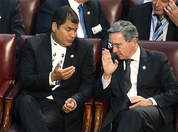 Rafael Correa y Álvaro Uribe: