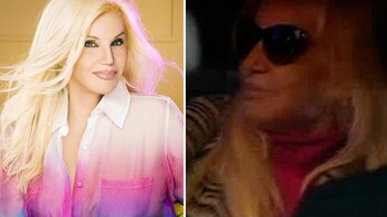 La diva se fue del sanatorio sonriendo, pero sin hablar con los periodistas (foto: C5N)
