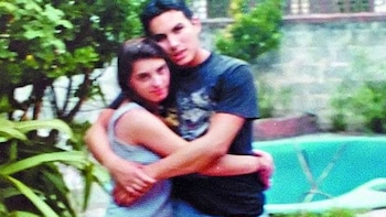 Fabián Tablado y su novia