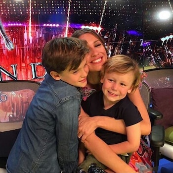 “Pampita” con Bautista y Beltrán