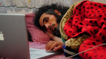 Diyab durante su última huelga