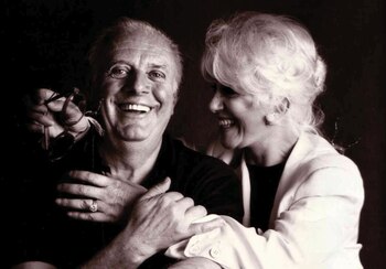Dario Fo y su esposa,