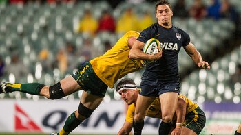 Juan Imhoff con la camiseta de Los Pumas