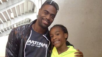 Tyson Gay y Trinity competían