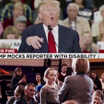 El momento en el que Trump se burló de un reportero con capacidades diferentes contrasta con el comportamiento medido de la candidata demócrata a lo largo de toda la campaña