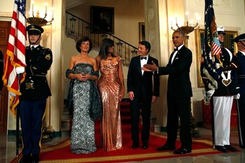 Barack y Michelle Obama dieron una cálida bienvenida al primer ministro italiano y a su mujer