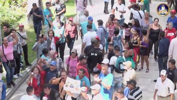 Algunos manifestantes tenían imágenes de