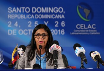 Delcy Rodríguez, canciller de Venezuela,