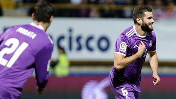 Nacho Fernández celebra su gol