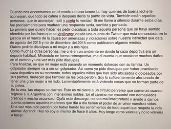 El escrito de Matías Garfunkel