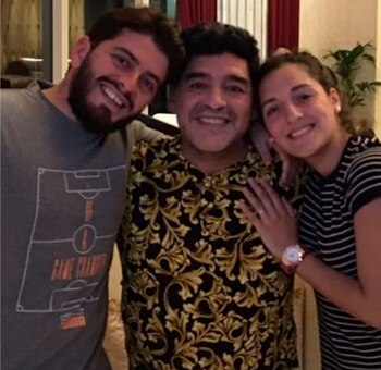 Maradona con Diego junior y