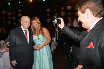 Alejandra Rubio con los dos Cacho: Fontana, y su papá, Cacho Rubio