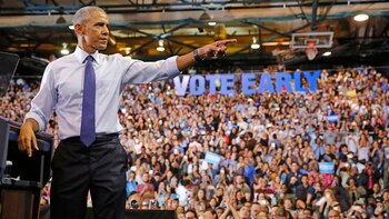 Barack Obama encabezó un acto de campaña en Miami (AP)