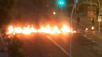 Una de las barricadas en
