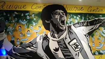 El mural en el interior