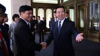 Meng Hongwei durante un acto