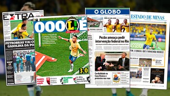 En Brasil, la victoria del equipo de Tite fue tema principal del día (REUTERS)