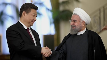 Xi Jinping, presidente de China, y su par iraní Hasan Rohani
