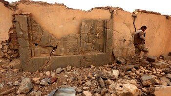 Piezas destruidas en Nimrod (AFP)