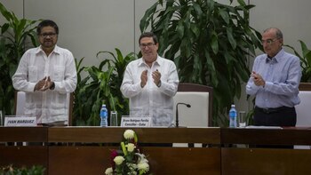 Los negociadores Ivan Márquez, de