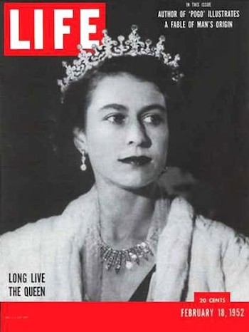 Isabel II tras haberse convertido en reina reina después de la la muerte del padre Jorge VI, el 6 de febrero de 1952 (Life)