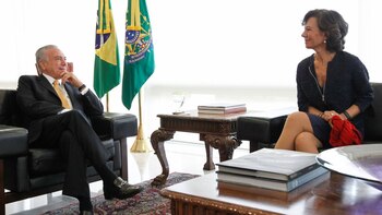 Junto al presidente de Brasil