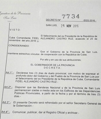 El decreto redactado por el