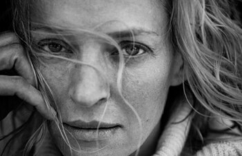 Uma Thruman en primer plano