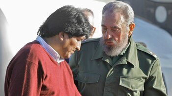 Evo Morales y Fidel Castro