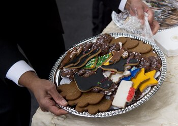 Detalle de las típicas galletas de jengibre