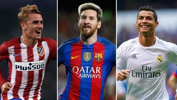 Antoine Griezmann, Lionel Messi y