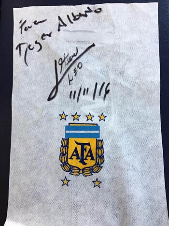 El autógrafo que dejó Lionel