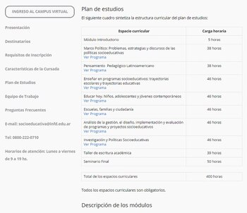 El programa de un curso