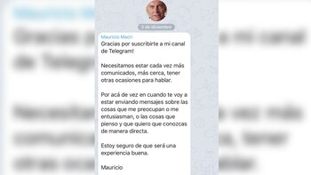 El mensaje del Presidente en Telegram