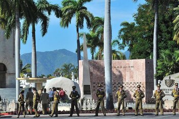 La ceremonia fue privada. Participaron familiares y líderes del mundo cercanos al régimen castrista (AFP)