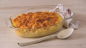 Pasta gratinada con Cheddar