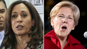 Kamala Harris y Elizabeth Warren,
