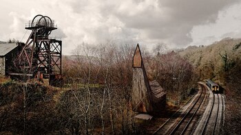 La forma del edificio busca expresar la rapidez del tren frente a la quietud de las estaciones