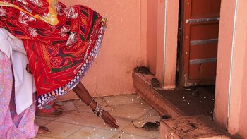 Para llegar al templo hindú