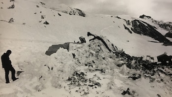 Los restos del avión que