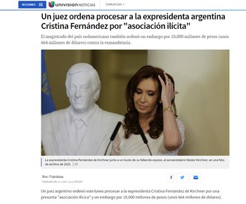 Univisión remarcó que la ex