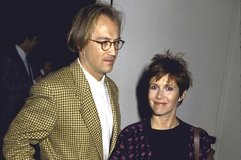 Carrie Fisher junto a Bryan Lourd con quien tuvo a su hija, Billie