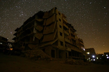 Edificios dañados en la zona controlada por los rebeldes de Maaret al-Numan en la provincia de Idlib, Siria. El 6 de septiembre de 2016